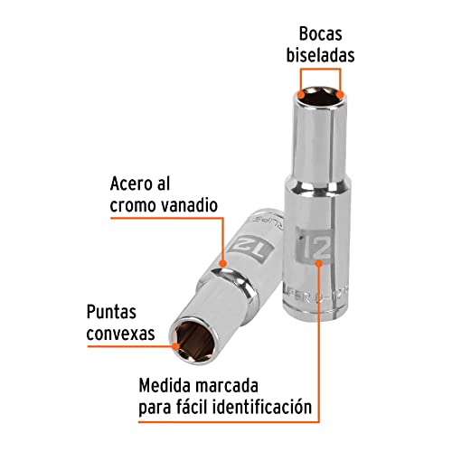 CUBO LARGO CUADRO 1/2" HEXAGONAL DE 12 MM. TRUPER