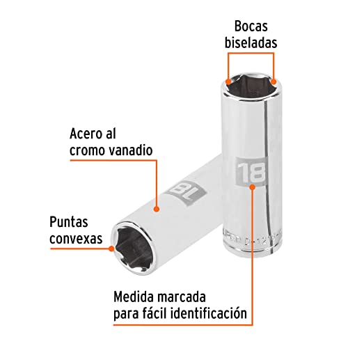 CUBO LARGO CUADRO 1/2" HEXAGONAL DE 18 MM. TRUPER