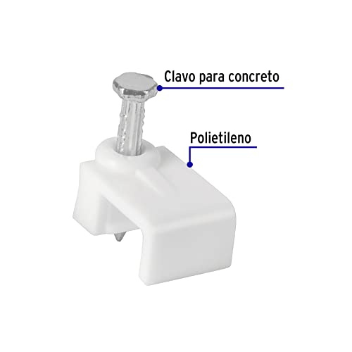 BOLSA CON 20 GRAPAS CUADRADAS BLANCAS DE 5 X 8.5 MM PARA CABLE