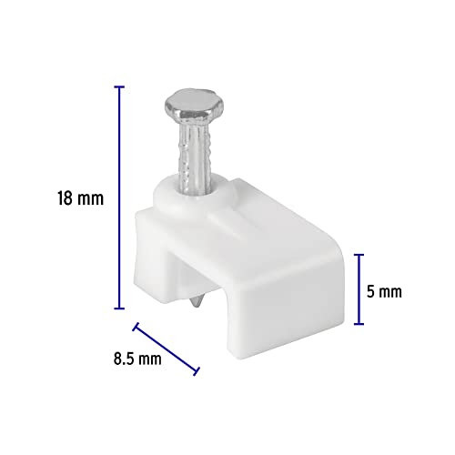 BOLSA CON 20 GRAPAS CUADRADAS BLANCAS DE 5 X 8.5 MM PARA CABLE