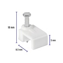 BOLSA CON 20 GRAPAS CUADRADAS BLANCAS DE 5 X 8.5 MM PARA CABLE