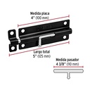 Pasador de barril 5' de acero acabado negro, Hermex 