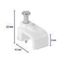 BOLSA CON 20 GRAPAS CUADRADAS BLANCAS DE 6 X 9.5 MM PARA CABLE