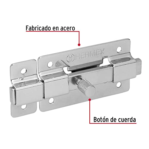 PASADOR DE BARRA PLANA 3" ACABADO CROMO