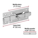 PASADOR DE BARRA PLANA 3" ACABADO CROMO