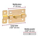  Pasador de barra plana 2" acabado latón