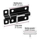 Pasador de barril 3" de acero acabado negro, HERMEX