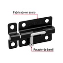Pasador de barril 3" de acero acabado negro, HERMEX