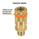 TRUPER COPLE-MA-1/4 Brass Coupling, Rope 1/4 NPT, Male