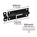 Black Steel Pin, 4 ', Hermex Basic