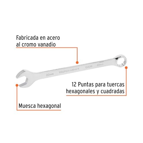 LLAVE MIXTA EXTRALARGA 22 MM. X 316 MM. DE LARGO EXPERT.