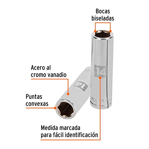 CUBO LARGO CUADRO 1/2" HEXAGONAL DE 14 MM. TRUPER