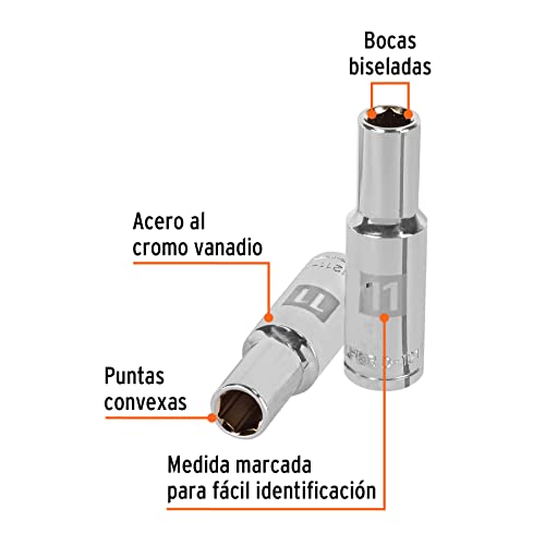 CUBO LARGO CUADRO 1/2" HEXAGONAL DE 11 MM. TRUPER