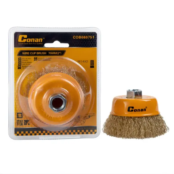CEPILLO DE COPA ALAMBRE METALICO CONAN 4'' 100mm M14 MULTIROSCA