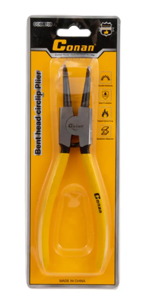 Alicate para anillos de cabeza doblada externa 7 pulgadas 180 mm