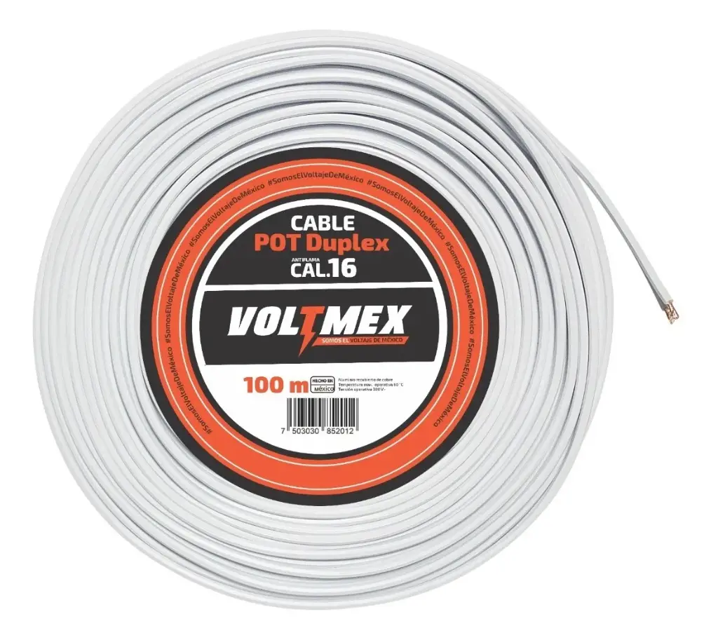 CABLE SPT DUPLEX 16 BLANCO VOLTMEX 