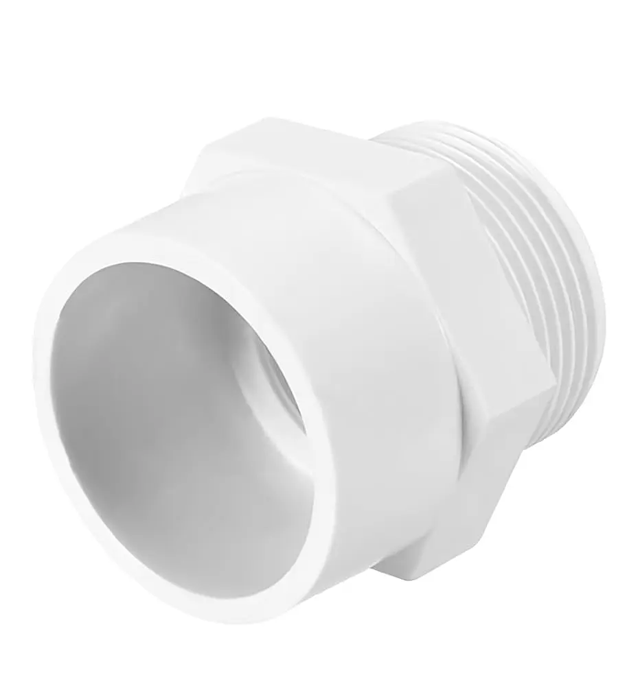 Adaptador de acoplamiento de rosca macho de PVC de 3/4 pulgadas de 3/4 pulgadas 