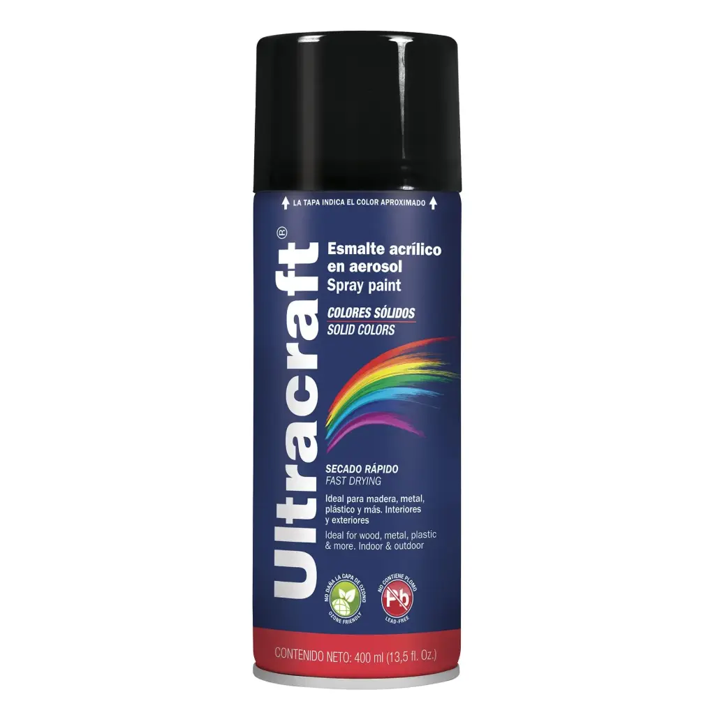 Pintura en aerosol negro brillante Ultracraft
