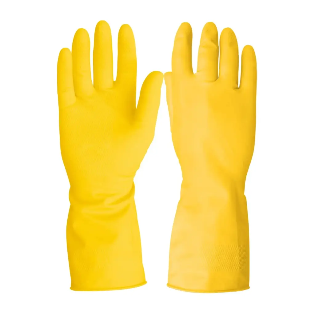PAR DE GUANTES DE HULE AMARILLO TALLA M 