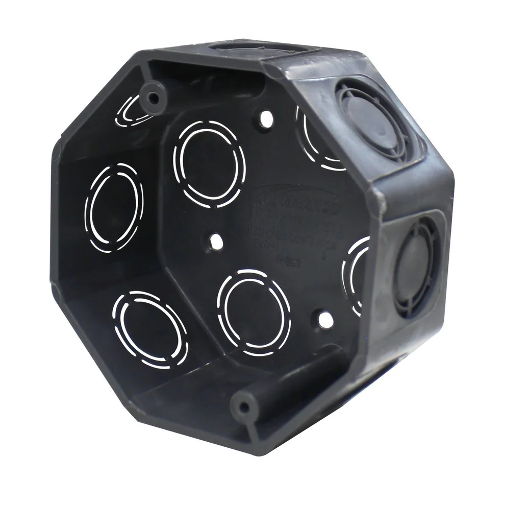 CAJA OCTAGONAL PLASTICA 4X1/2X3/4 GRIS AMANCO