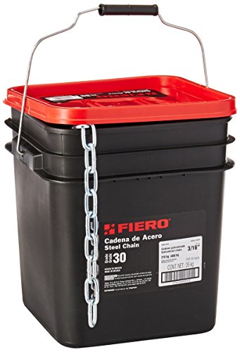 Yarda de cadena galvanizada de 3/16', 65 m en cubeta, Fiero 