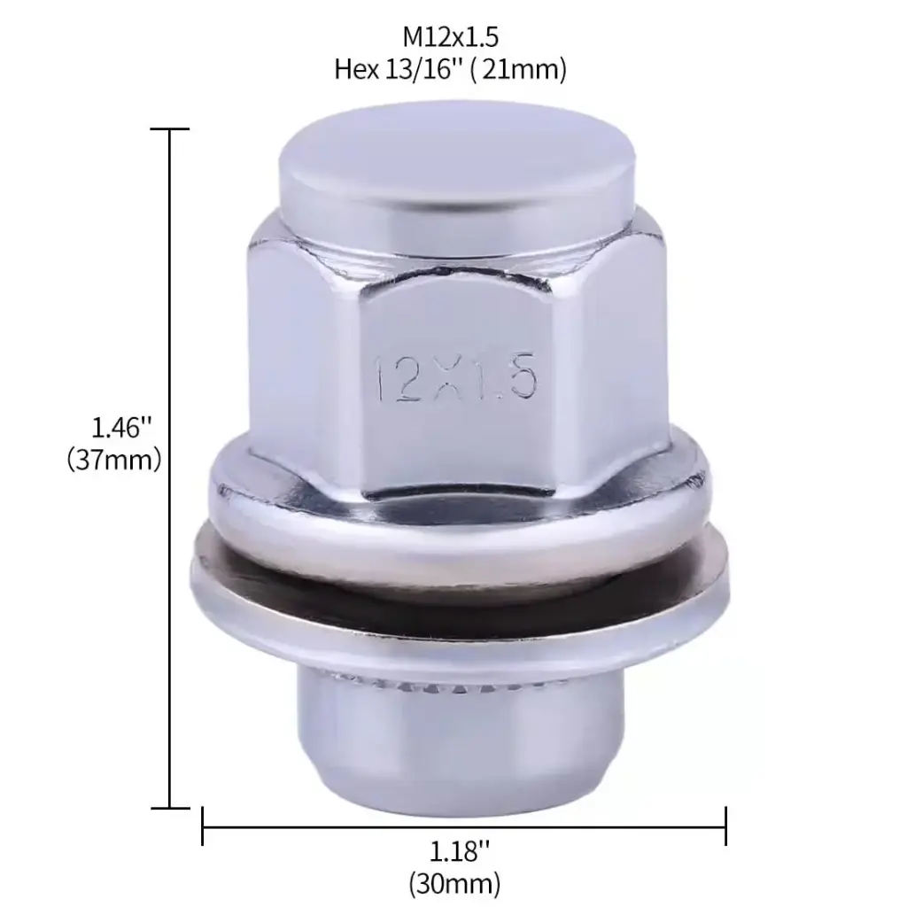 TUERCA CROMADA CON ARANDELA 13/16 HEX 