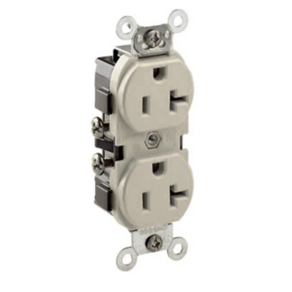 TOMA DE EMPOTRAR DOBLE 20 A 120 VAC BLANCO