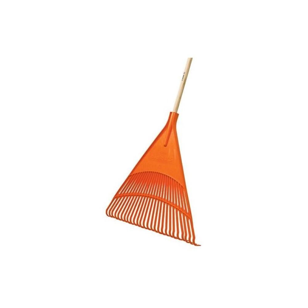 ESCOBA PLASTICA RIGIDA PARA JARDIN, 26 DIENTES MANGO 48" 