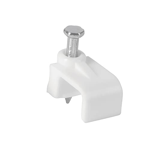 BOLSA CON 20 GRAPAS CUADRADAS BLANCAS DE 6 X 9.5 MM PARA CABLE