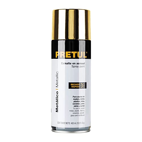 PINTURA EN AEROSOL METALICA ORO, PRETUL