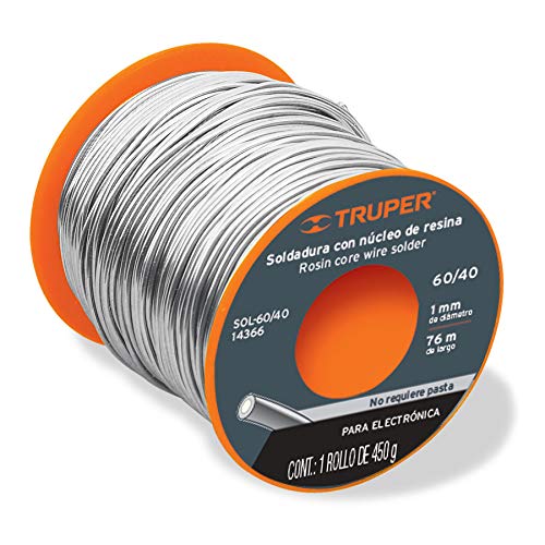 Soldadura con núcleo resina 60/40. para electrónica. 450 g 