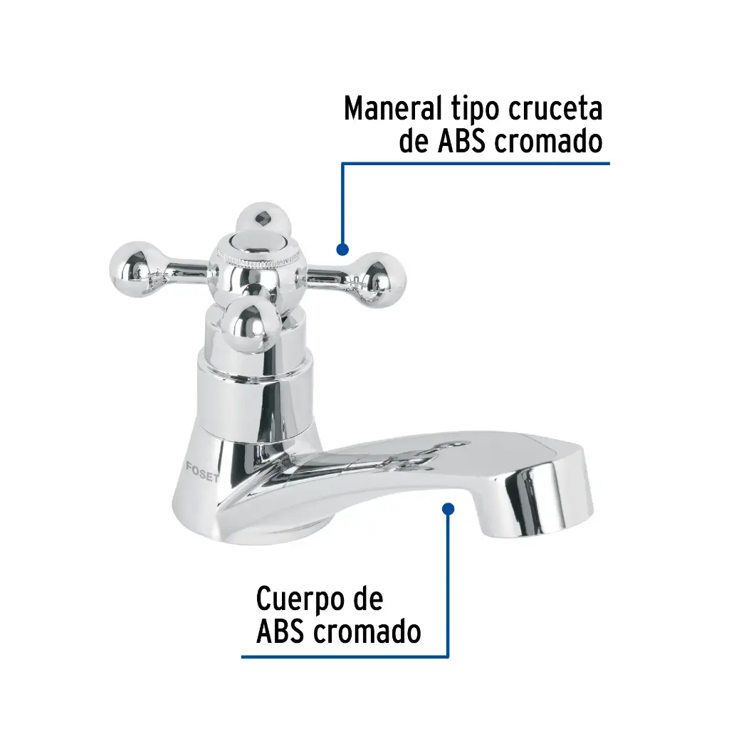 Llave individual para lavabo. abs. maneral cruceta. basic 