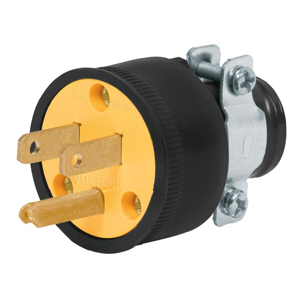 TOMA MACHO POLARIZADO -Clavija Abrazadera Aterrizada Volteck 46207 Volteck Clr-a