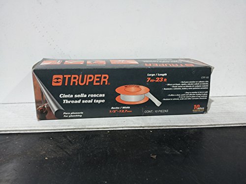 Cinta TEFLON 1/2" x 7 m de largo. uso general. truper 