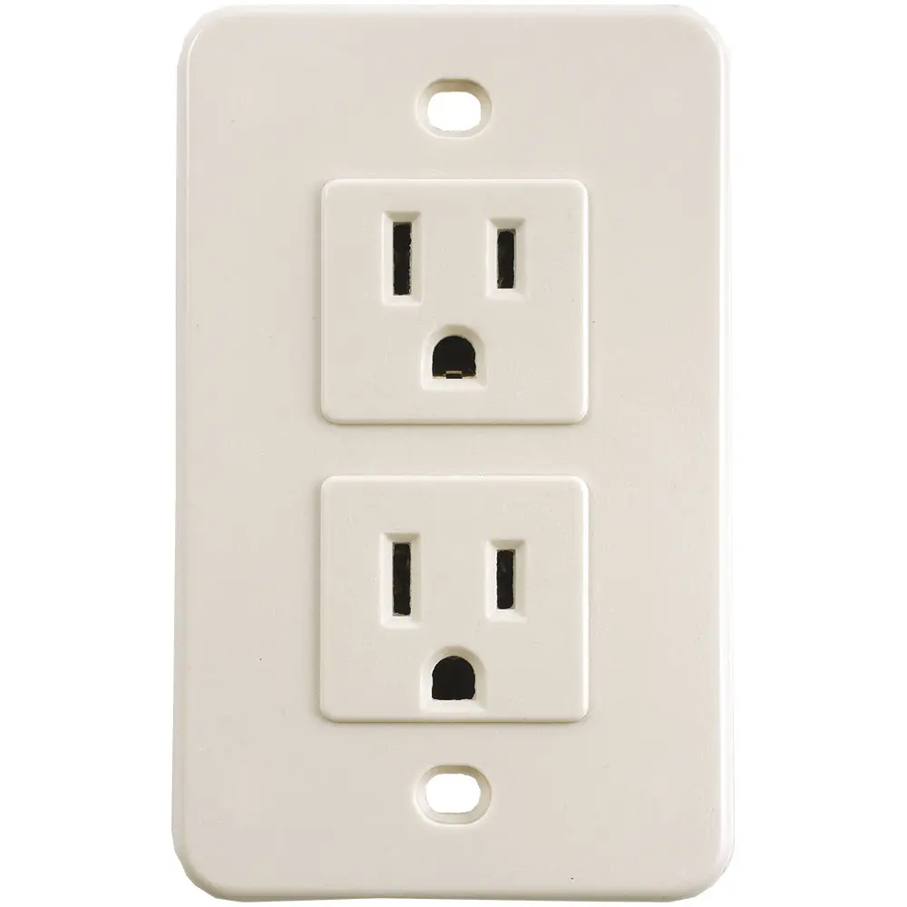 TOMA HEMBRA DOBLE POLARIZADO C/PLACA 15A 125V BLANCO EAGLE