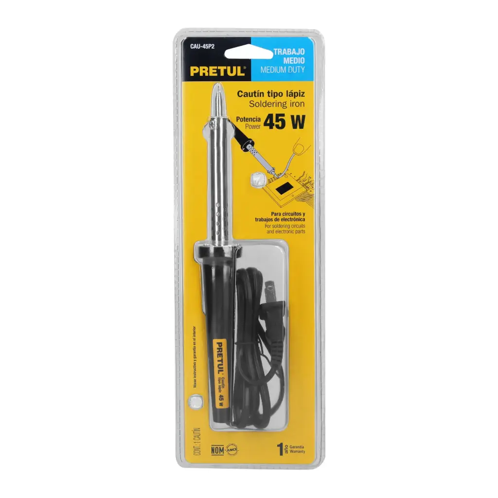 Cautín 45 w tipo lápiz para trabajo medio. pretul