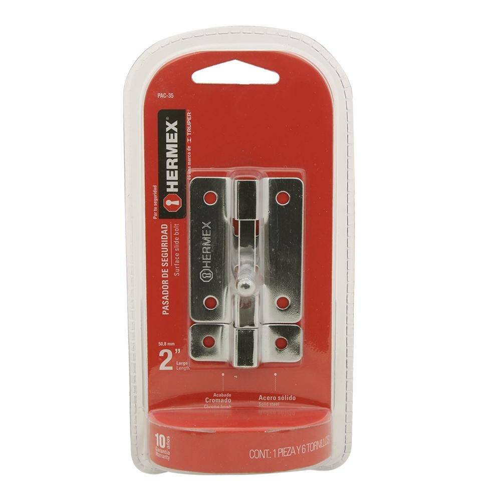 Pasador de barra plana 2' acabado cromo, Hermex 