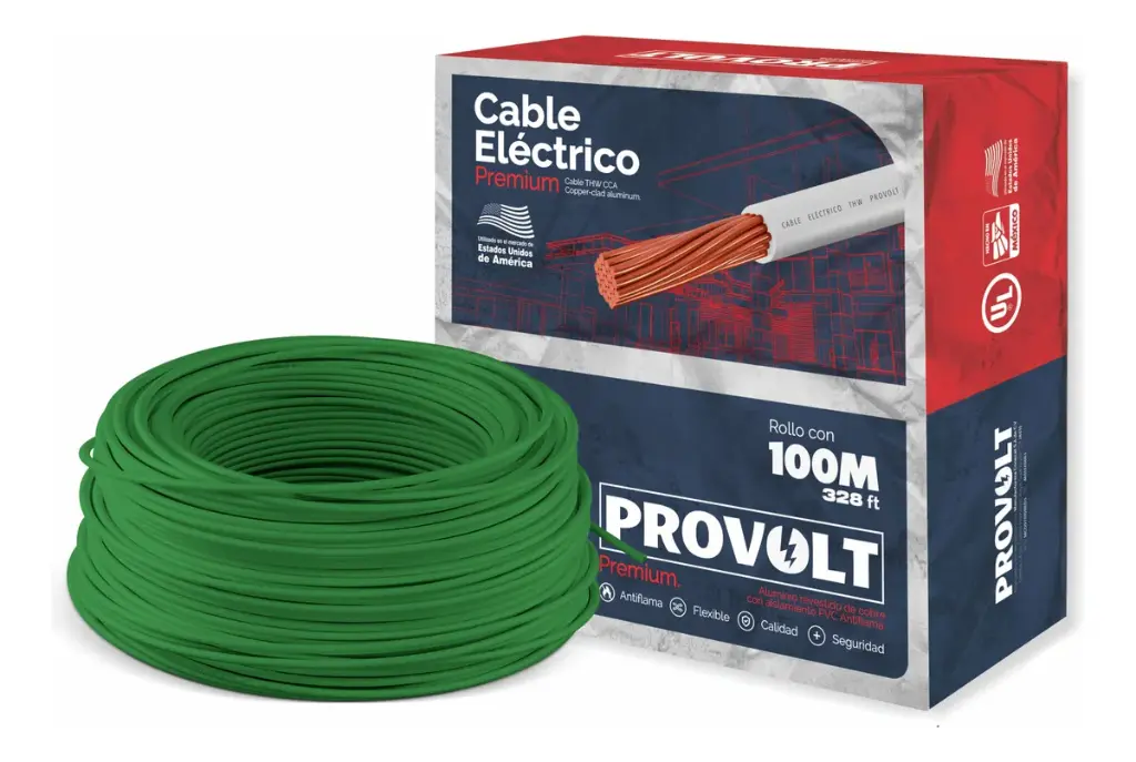 CABLE THW COBRE CAL .8 VERDE PROVOLT PLUS