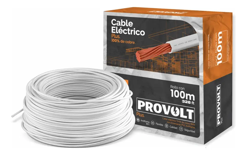 CABLE THW COBRE CAL. 10 BLANCO 