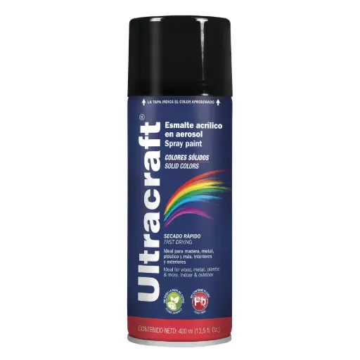 [40021] Pintura en aerosol negro brillante Ultracraft