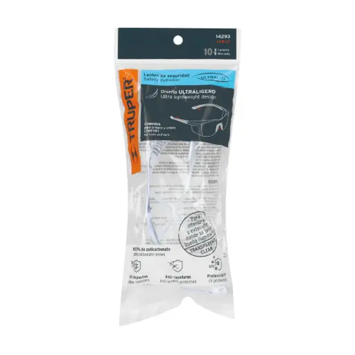 [14293] Lentes de seguridad transparentes, Truper Ultralite