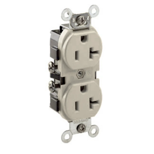 [13520-18] TOMA DE EMPOTRAR DOBLE 20 A 120 VAC BLANCO
