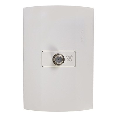 [H000203] TOMA COAXIAL DE PARED PARA TV T&J BLANCO