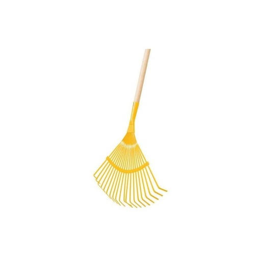 [21431] Escoba Metálica 20 Dientes Cabeza Curva De 156 Cm Amarillo Pretul
