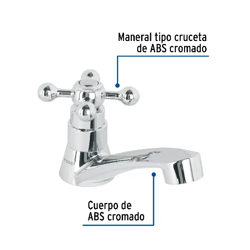 [48383] Llave individual para lavabo. abs. maneral cruceta. basic 