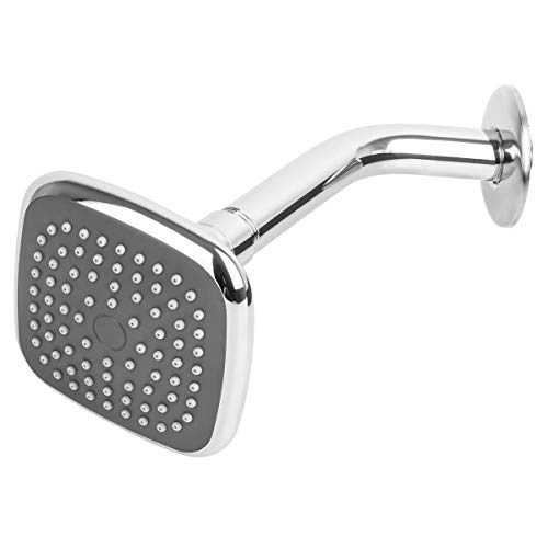 [45065] Regadera cuadrada 3-3/4" brazo y chapetón de acero. basic 