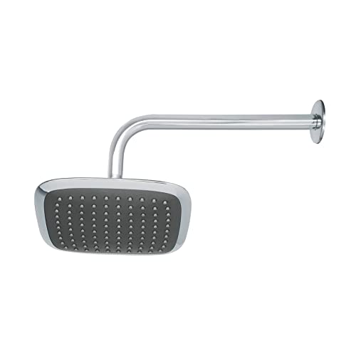 [49452] Regadera cuadrada plato ancho 8" brazo inox a muro. aero 
