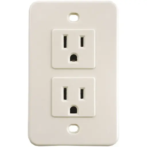 [TH01] TOMA HEMBRA DOBLE POLARIZADO C/PLACA 15A 125V BLANCO EAGLE