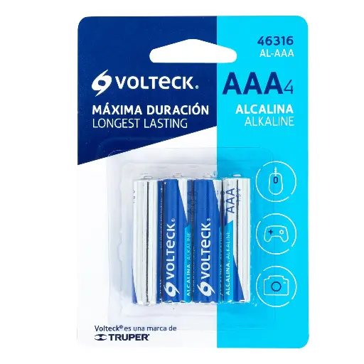 [46316] BlÌster con 4 baterÌas alcalinas tamaño aaa. volteck