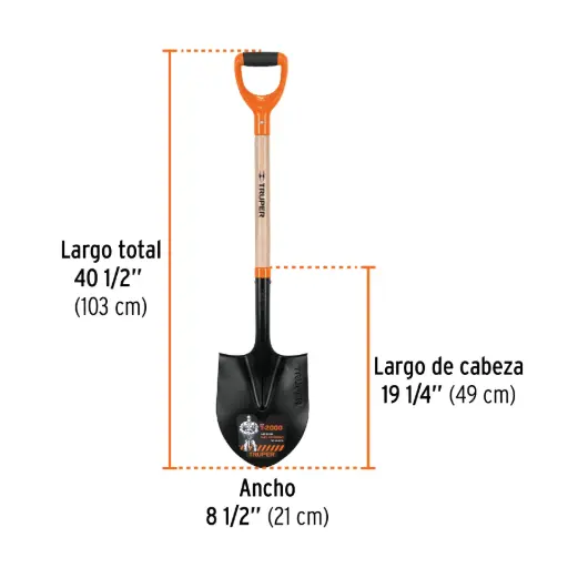 [10346] Pala redonda t-2000. puño "y". truper